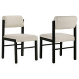  Coaster Furniture Kehoe 193932BLK Set of 2 Upholstered Dining Side Chair - Cream/Black IMAGE 1