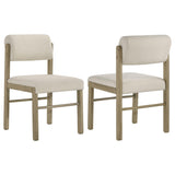  Coaster Furniture Kehoe 193932NAT Set of 2 Upholstered Dining Side Chair - Cream/Natural Oak IMAGE 1