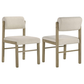  Coaster Furniture Kehoe 193932NAT Set of 2 Upholstered Dining Side Chair - Cream/Natural Oak IMAGE 1