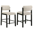  Coaster Furniture Kehoe 193939BLK Set of 2 Upholstered Counter Height Chair - Cream/Black IMAGE 1