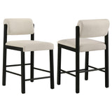  Coaster Furniture Kehoe 193939BLK Set of 2 Upholstered Counter Height Chair - Cream/Black IMAGE 1