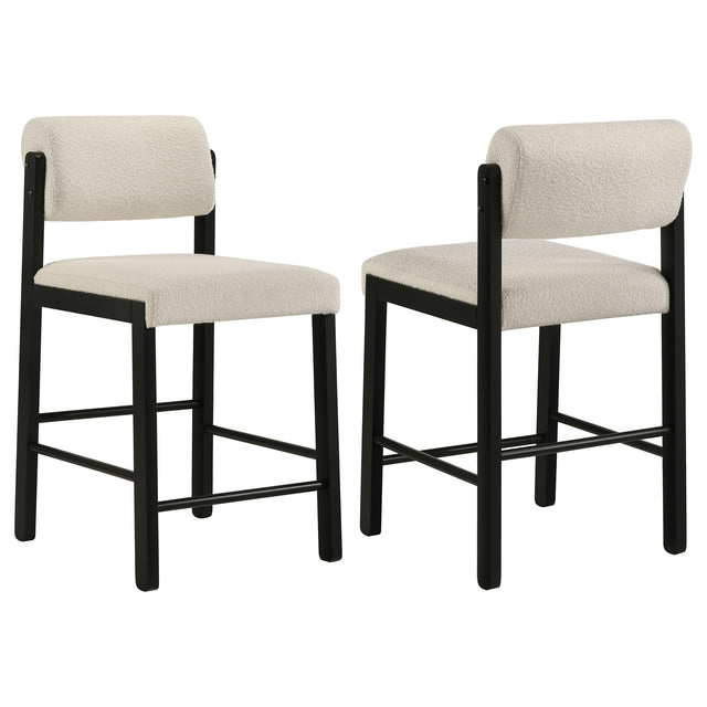  Coaster Furniture Kehoe 193939BLK Set of 2 Upholstered Counter Height Chair - Cream/Black IMAGE 1
