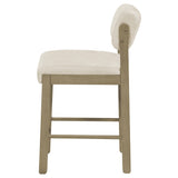  Coaster Furniture Kehoe 193939NAT Set of 2 Upholstered Counter Height Chair - Cream/Natural Oak IMAGE 2