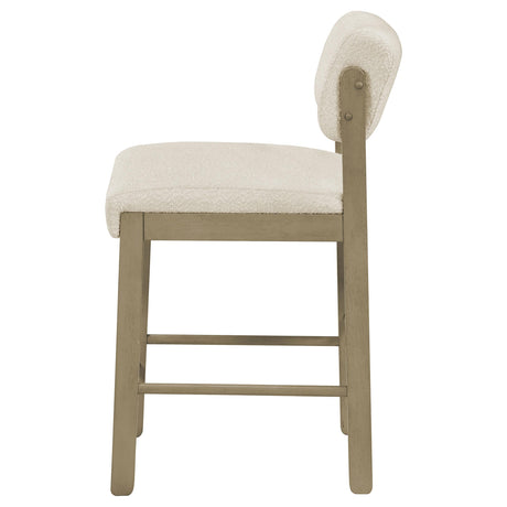  Coaster Furniture Kehoe 193939NAT Set of 2 Upholstered Counter Height Chair - Cream/Natural Oak IMAGE 2