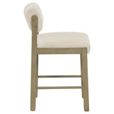  Coaster Furniture Kehoe 193939NAT Set of 2 Upholstered Counter Height Chair - Cream/Natural Oak IMAGE 7