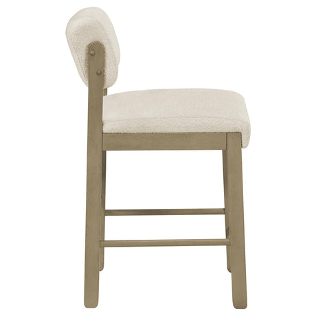  Coaster Furniture Kehoe 193939NAT Set of 2 Upholstered Counter Height Chair - Cream/Natural Oak IMAGE 7