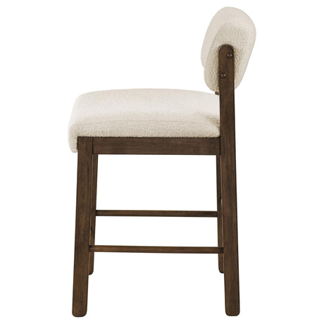  Coaster Furniture Kehoe 193939WAL Set of 2 Upholstered Counter Height Chair - Cream/Walnut IMAGE 2