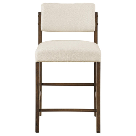  Coaster Furniture Kehoe 193939WAL Set of 2 Upholstered Counter Height Chair - Cream/Walnut IMAGE 5