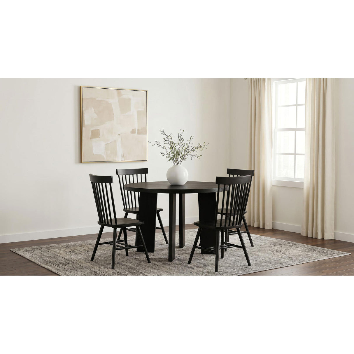  Coaster Furniture Strouse 193940BLK 47-inch Round Wood Dining Room Table - Black IMAGE 13