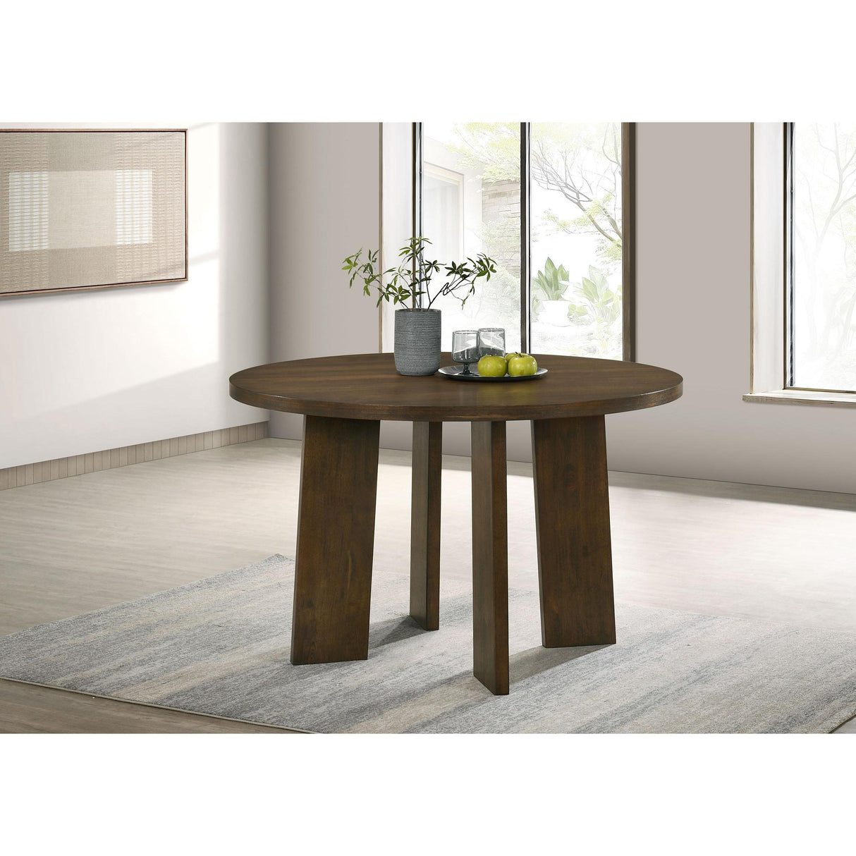  Coaster Furniture Strouse 193940WAL 47-inch Round Wood Dining Room Table - Walnut IMAGE 2