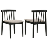  Coaster Furniture Cullen 193942BLK Set of 2 Dining Side Chair Upholstered Seat - Black IMAGE 1