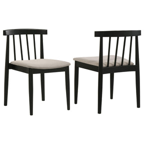  Coaster Furniture Cullen 193942BLK Set of 2 Dining Side Chair Upholstered Seat - Black IMAGE 1