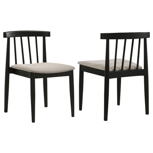  Coaster Furniture Cullen 193942BLK Set of 2 Dining Side Chair Upholstered Seat - Black IMAGE 1