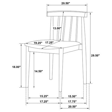  Coaster Furniture Cullen 193942NAT Set of 2 Dining Side Chair Upholstered Seat - Natural Oak IMAGE 12