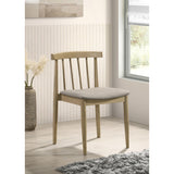  Coaster Furniture Cullen 193942NAT Set of 2 Dining Side Chair Upholstered Seat - Natural Oak IMAGE 3