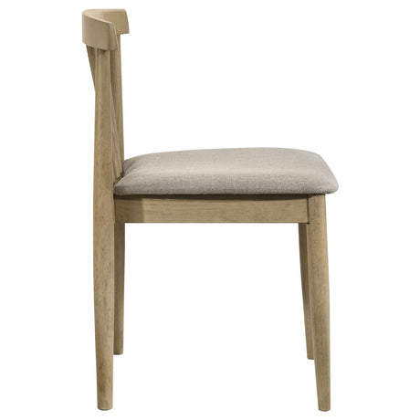  Coaster Furniture Cullen 193942NAT Set of 2 Dining Side Chair Upholstered Seat - Natural Oak IMAGE 5