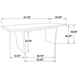  Coaster Furniture Decker 193951WAL 82-inch Rectangular Wood Dining Table - Walnut IMAGE 9
