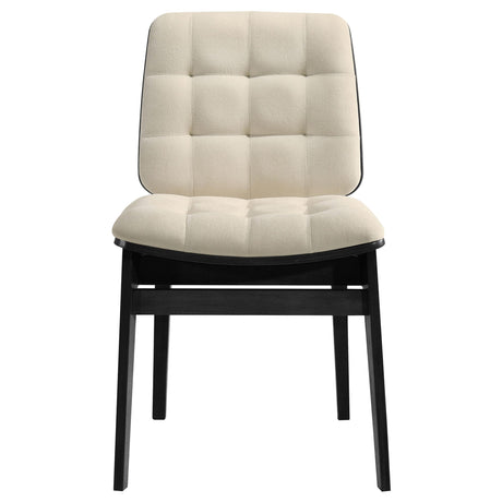  Coaster Furniture Redbridge 193952BLK Set of 2 Velvet Upholstered Side Chair - Cream/Black IMAGE 5