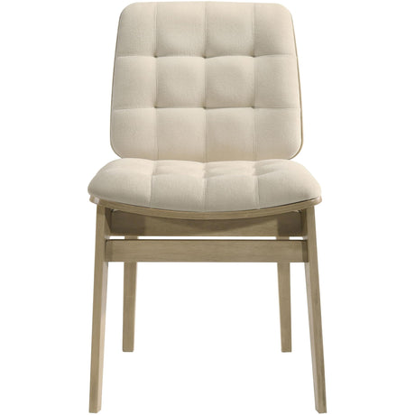  Coaster Furniture Redbridge 193952NAT Set of 2 Velvet Upholstered Side Chair - Cream/Natural Oak IMAGE 4