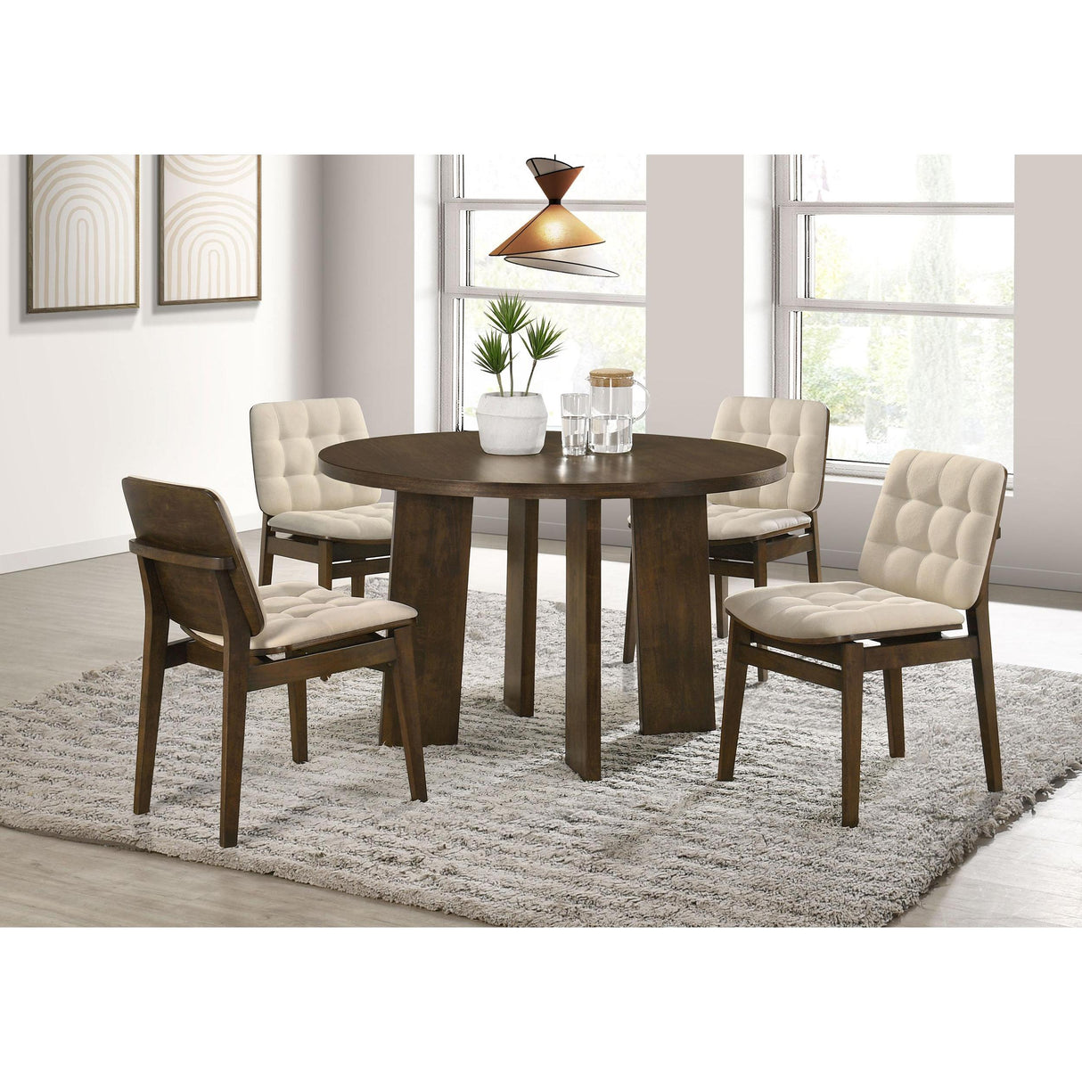  Coaster Furniture Redbridge 193952WAL Set of 2 Velvet Upholstered Side Chair - Cream/Walnut IMAGE 13
