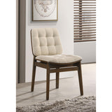  Coaster Furniture Redbridge 193952WAL Set of 2 Velvet Upholstered Side Chair - Cream/Walnut IMAGE 2