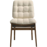  Coaster Furniture Redbridge 193952WAL Set of 2 Velvet Upholstered Side Chair - Cream/Walnut IMAGE 3
