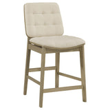  Coaster Furniture Redbridge 193959NAT Set of 2 Velvet Upholstered Counter Chair - Cream/Natural Oak IMAGE 4