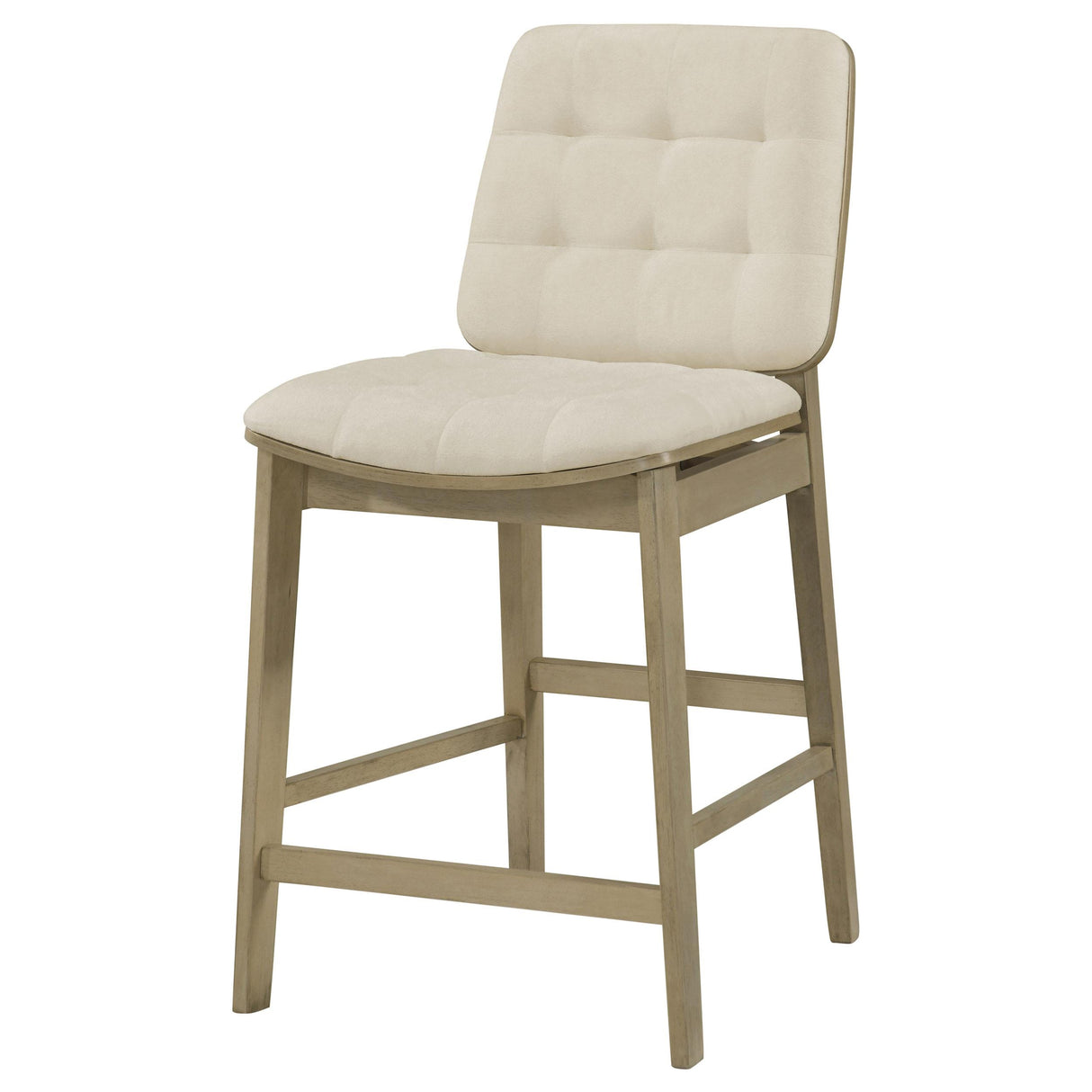  Coaster Furniture Redbridge 193959NAT Set of 2 Velvet Upholstered Counter Chair - Cream/Natural Oak IMAGE 7