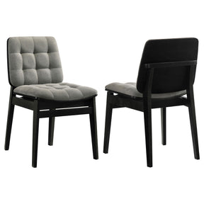  Coaster Furniture Redbridge 193962BLK Set of 2 Velvet Upholstered Side Chair - Grey/Black IMAGE 1