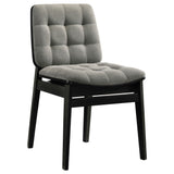  Coaster Furniture Redbridge 193962BLK Set of 2 Velvet Upholstered Side Chair - Grey/Black IMAGE 4