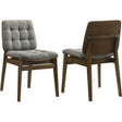  Coaster Furniture Redbridge 193962WAL Set of 2 Velvet Upholstered Side Chair - Grey/Walnut IMAGE 1