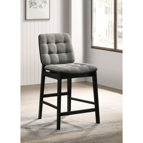  Coaster Furniture Redbridge 193969BLK Set of 2 Velvet Upholstered Counter Chair - Grey/Black IMAGE 2