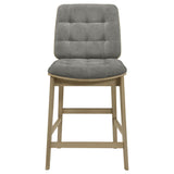  Coaster Furniture Redbridge 193969NAT Set of 2 Velvet Upholstered Counter Chair - Grey/Natural Oak IMAGE 7