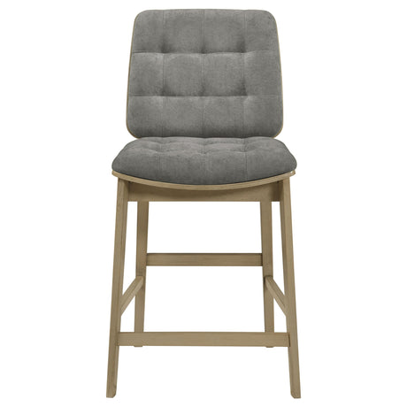  Coaster Furniture Redbridge 193969NAT Set of 2 Velvet Upholstered Counter Chair - Grey/Natural Oak IMAGE 7