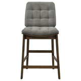  Coaster Furniture Redbridge 193969WAL Set of 2 Velvet Upholstered Counter Chair - Grey/Walnut IMAGE 6