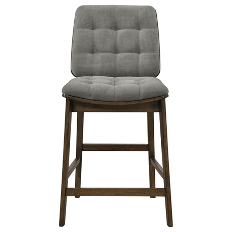  Coaster Furniture Redbridge 193969WAL Set of 2 Velvet Upholstered Counter Chair - Grey/Walnut IMAGE 6