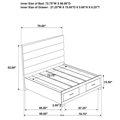 Coaster Furniture Felicity 203510KW California King Storage Bed - White High Gloss IMAGE 10
