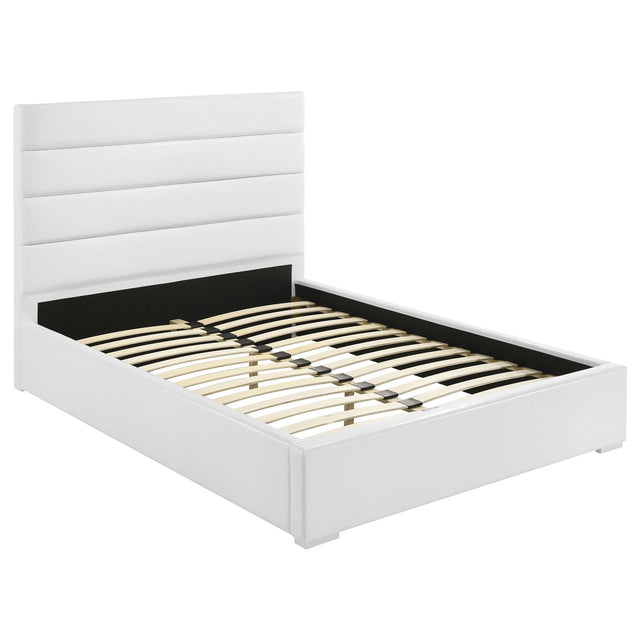  Coaster Furniture Felicity 203511F 53-inch Upholstered Full Platform Bed - White IMAGE 1