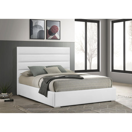 Coaster Furniture Felicity 203511KW 53-inch Upholstered California King Bed - White IMAGE 6