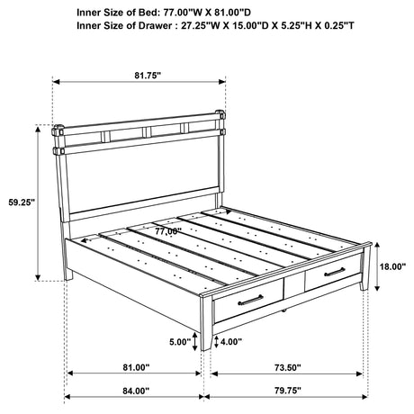  Coaster Furniture Hazlewood 207530KE 59-inch Eastern King Storage Bed - Vineyard Oak IMAGE 7