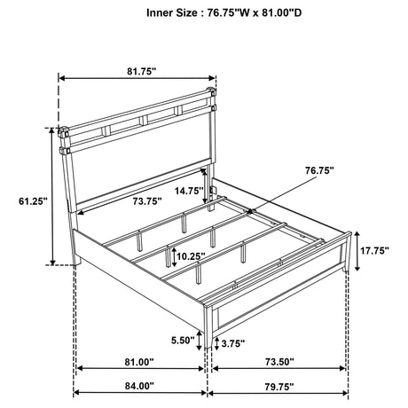  Coaster Furniture Hazlewood 207531KE 61-inch Eastern King Panel Bed - Vineyard Oak IMAGE 10