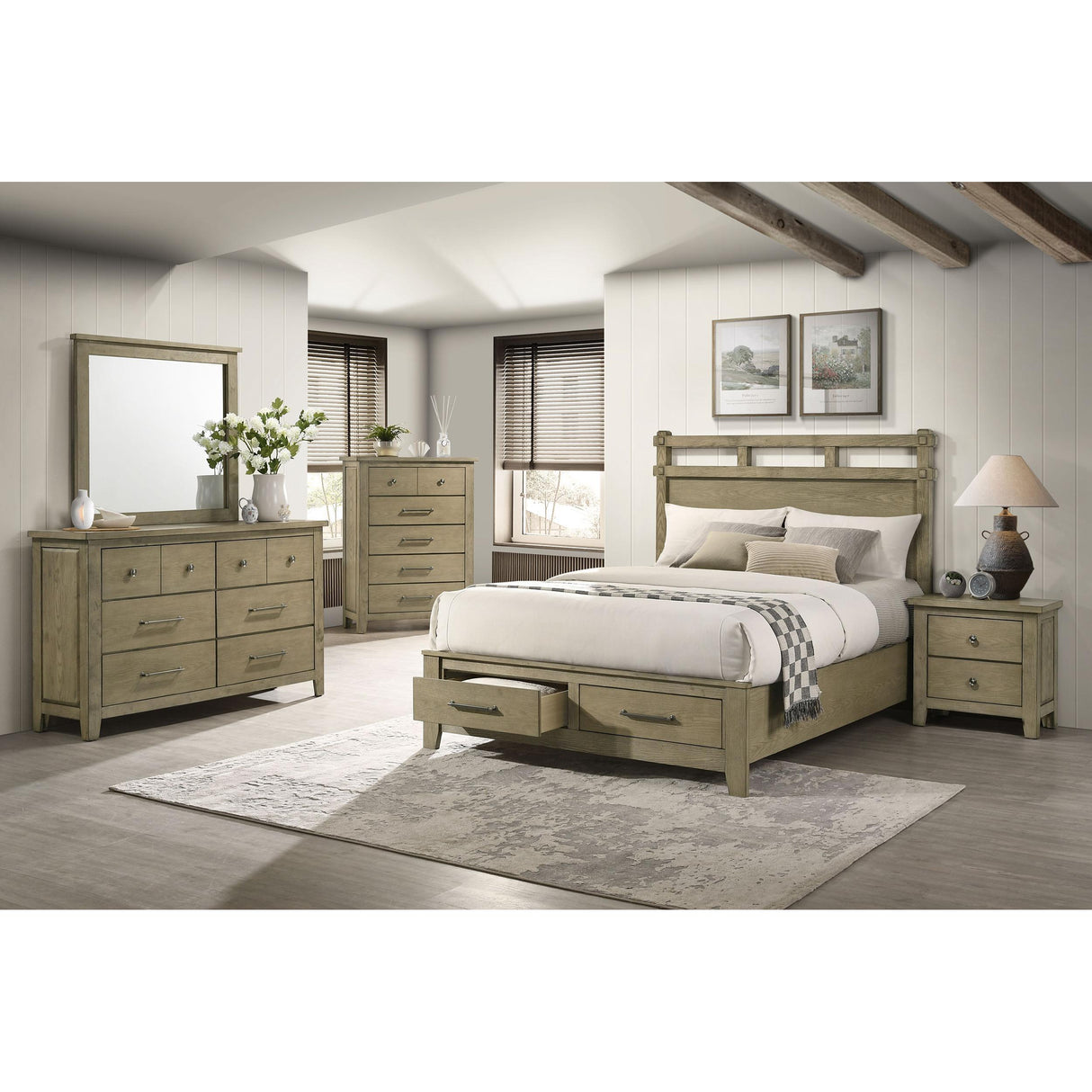  Coaster Furniture Hazlewood 207532 2-drawer Nightstand Bedside Table - Vineyard Oak IMAGE 15