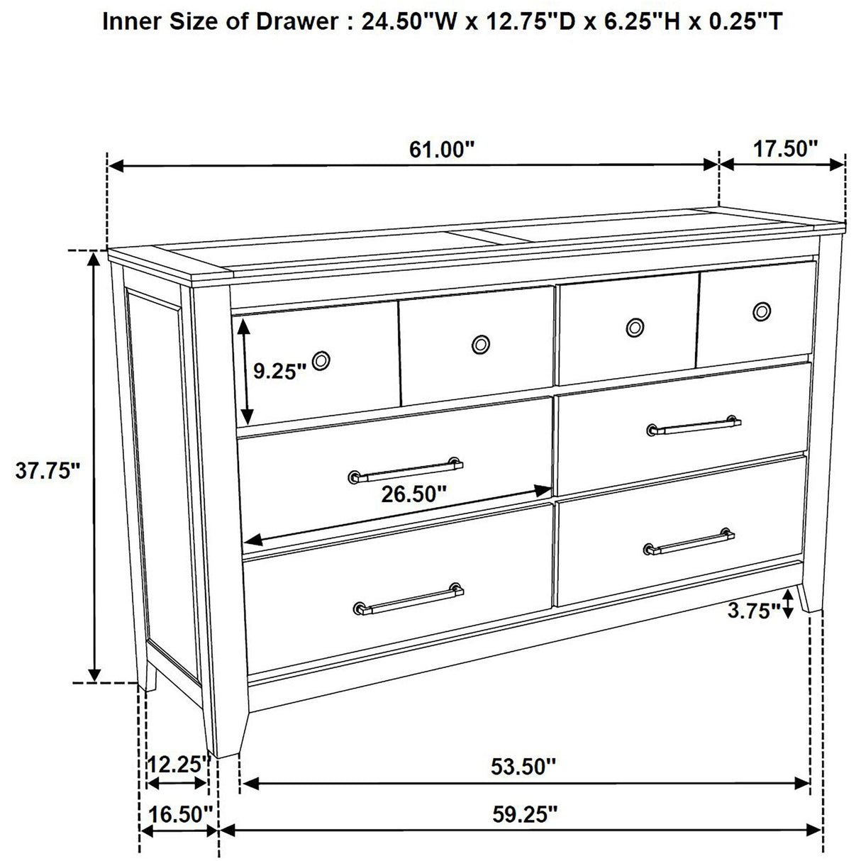  Coaster Furniture Hazlewood 207533 6-drawer Bedroom Dresser Cabinet - Vineyard Oak IMAGE 13