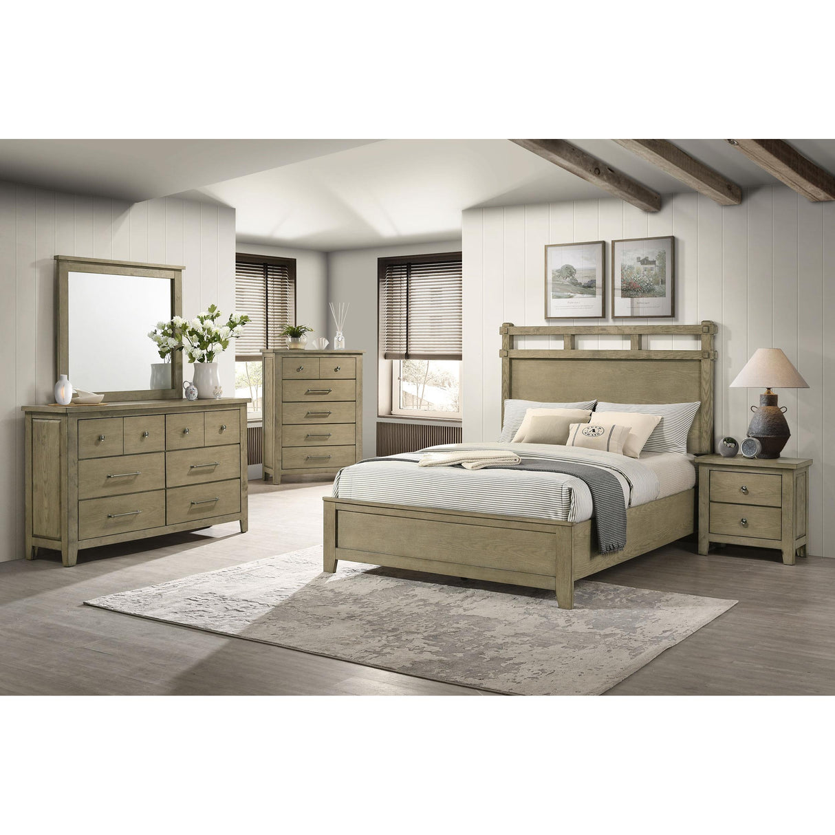  Coaster Furniture Hazlewood 207534 Dresser Mirror - Vineyard Oak IMAGE 3