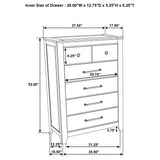  Coaster Furniture Hazlewood 207535 5-drawer Bedroom Chest - Vineyard Oak IMAGE 11