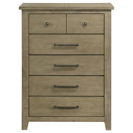  Coaster Furniture Hazlewood 207535 5-drawer Bedroom Chest - Vineyard Oak IMAGE 7