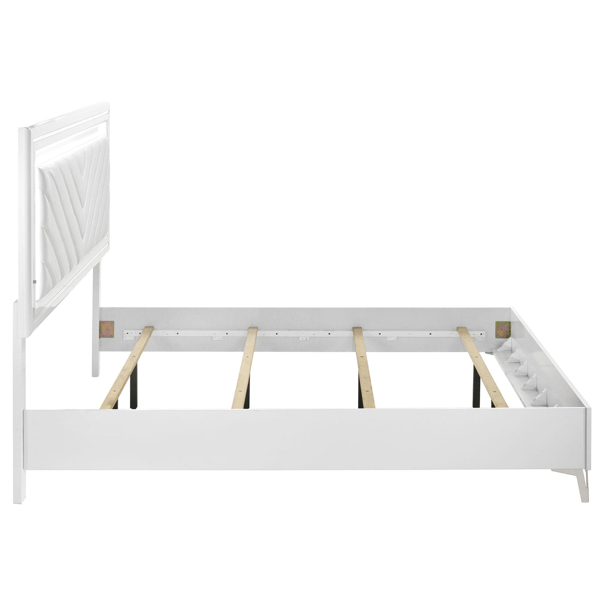  Coaster Furniture Cassia 215791KE Eastern King LED Panel Bed - White High Gloss IMAGE 3