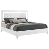  Coaster Furniture Cassia 215791KE Eastern King LED Panel Bed - White High Gloss IMAGE 7
