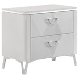  Coaster Furniture Cassia 215792 2-drawer Nightstand Bedside Table - White High Gloss IMAGE 1