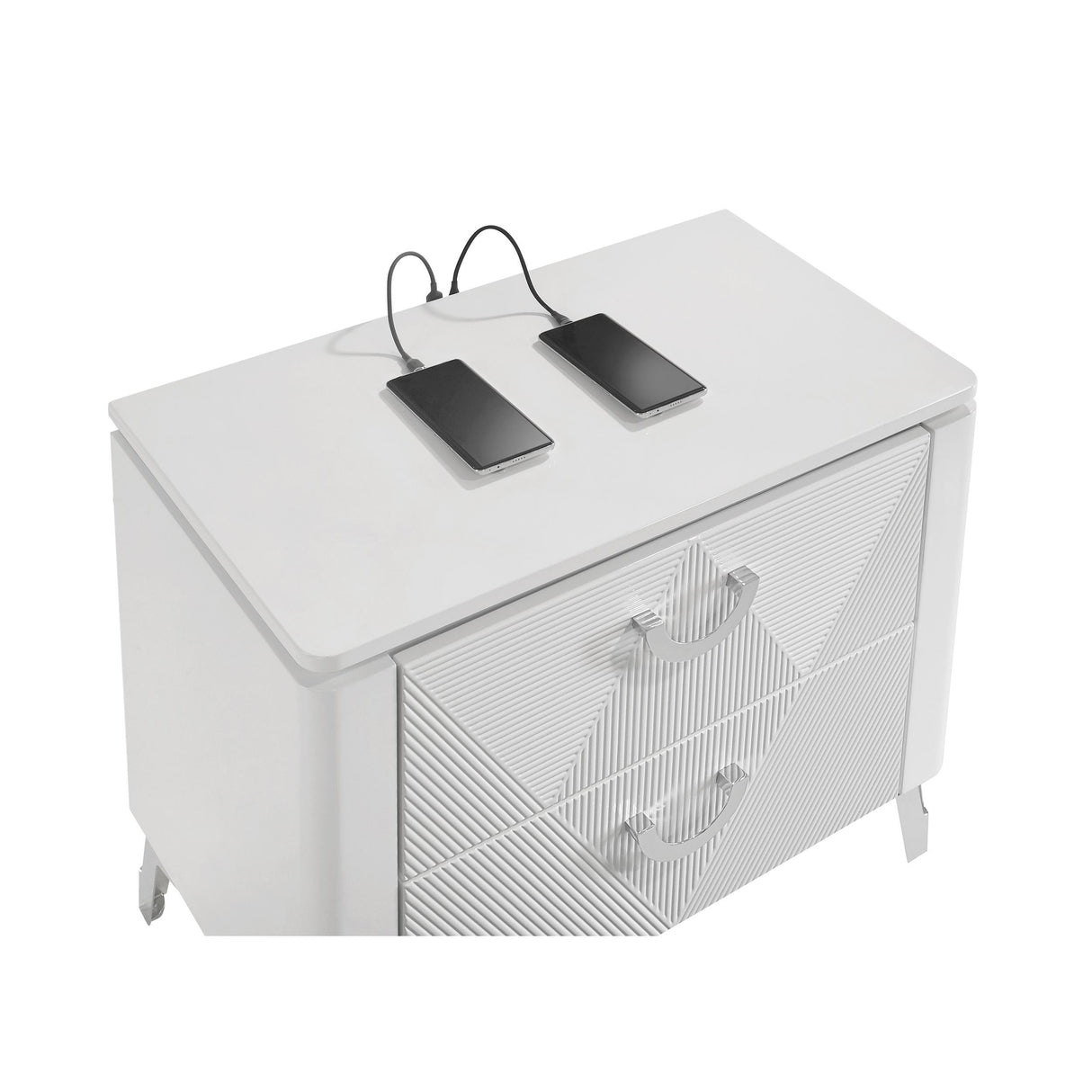  Coaster Furniture Cassia 215792 2-drawer Nightstand Bedside Table - White High Gloss IMAGE 10